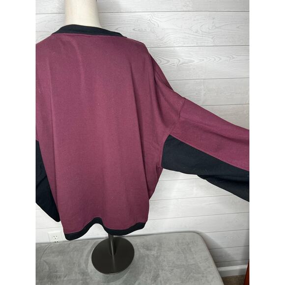 Torrid burgundy/black Cozy Fleece oversized Tunic Sweatshirt Size 1(1X) 14-16 - Picture 5 of 9